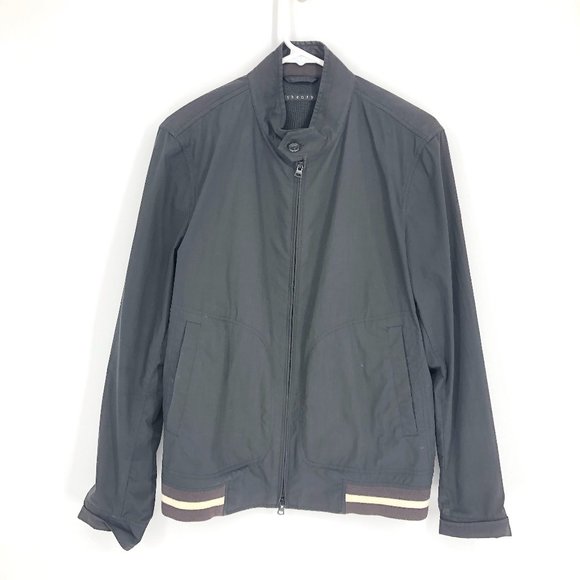 Theory Full Zip Black Bomber Nylon Jacket M